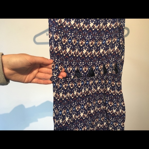 spaghetti strap dress - blue and white with orange - Picture 7 of 7